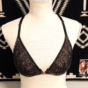 🖤EUC Victoria's Secret Very Sexy Unlined Racerback Plunge, Front Close, 34B